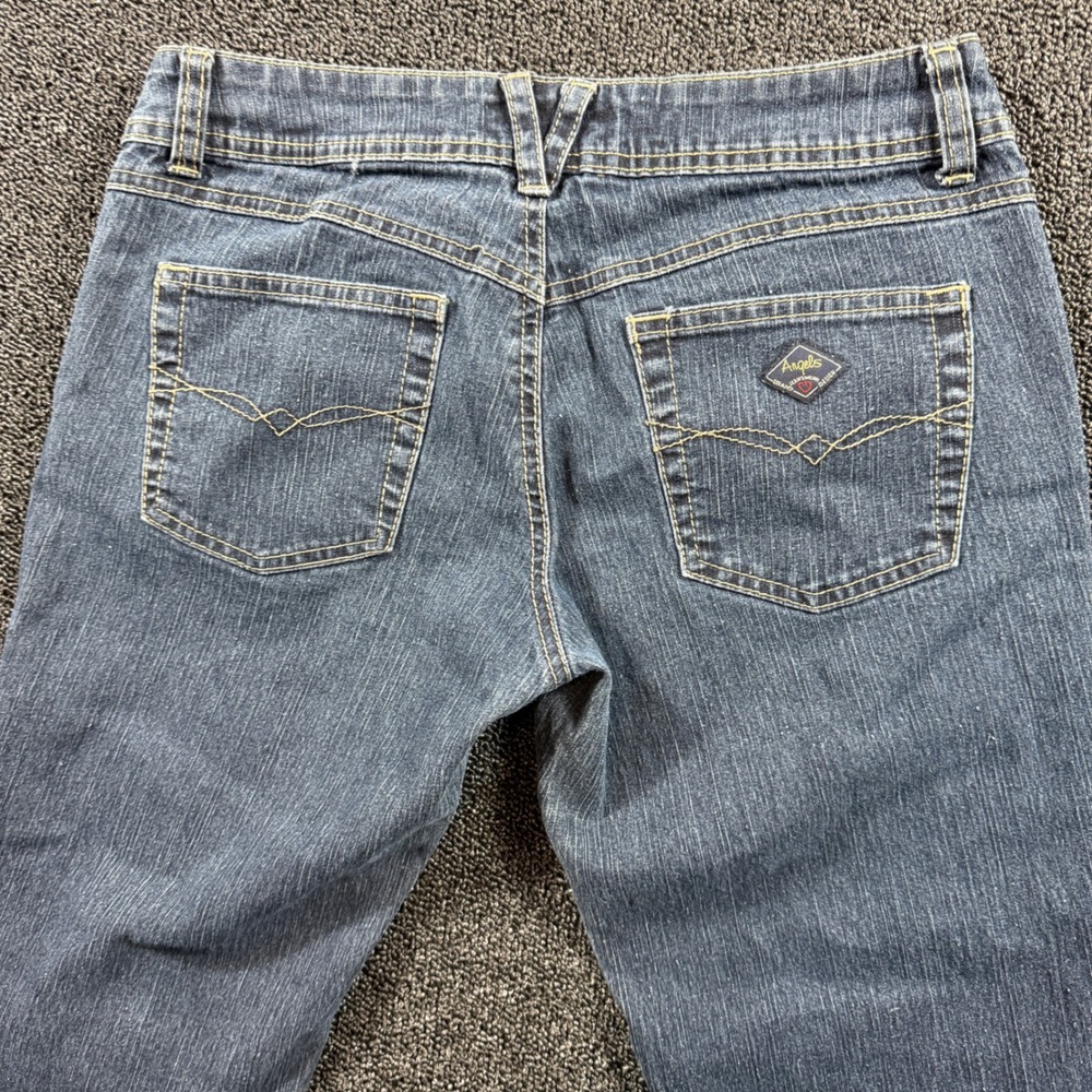 Vintage Angels Low Rise Skinny Jeans Women 9 Dark Wash Double Button Stretch Y2K